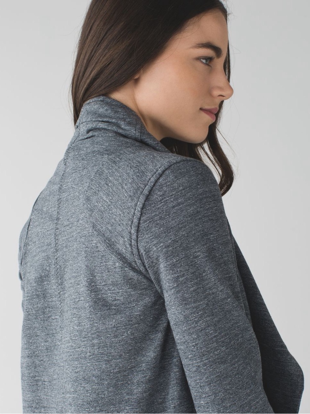 Lululemon That's A Wrap Sweater Snap Buttons sz 4 Grey with Pockets - Picture 5 of 14
